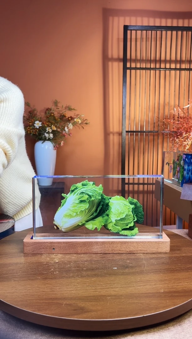 人造水晶方形白菜30/15/4加底座