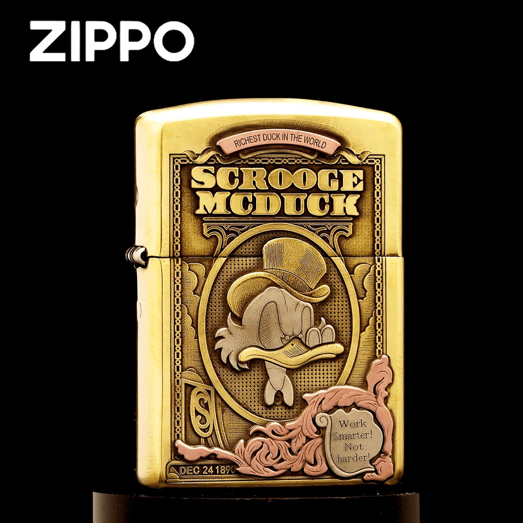 ZIPPO正品打火机暴富鸭史高治盔甲紫铜镶嵌-DY9912GQ【鹰皇】