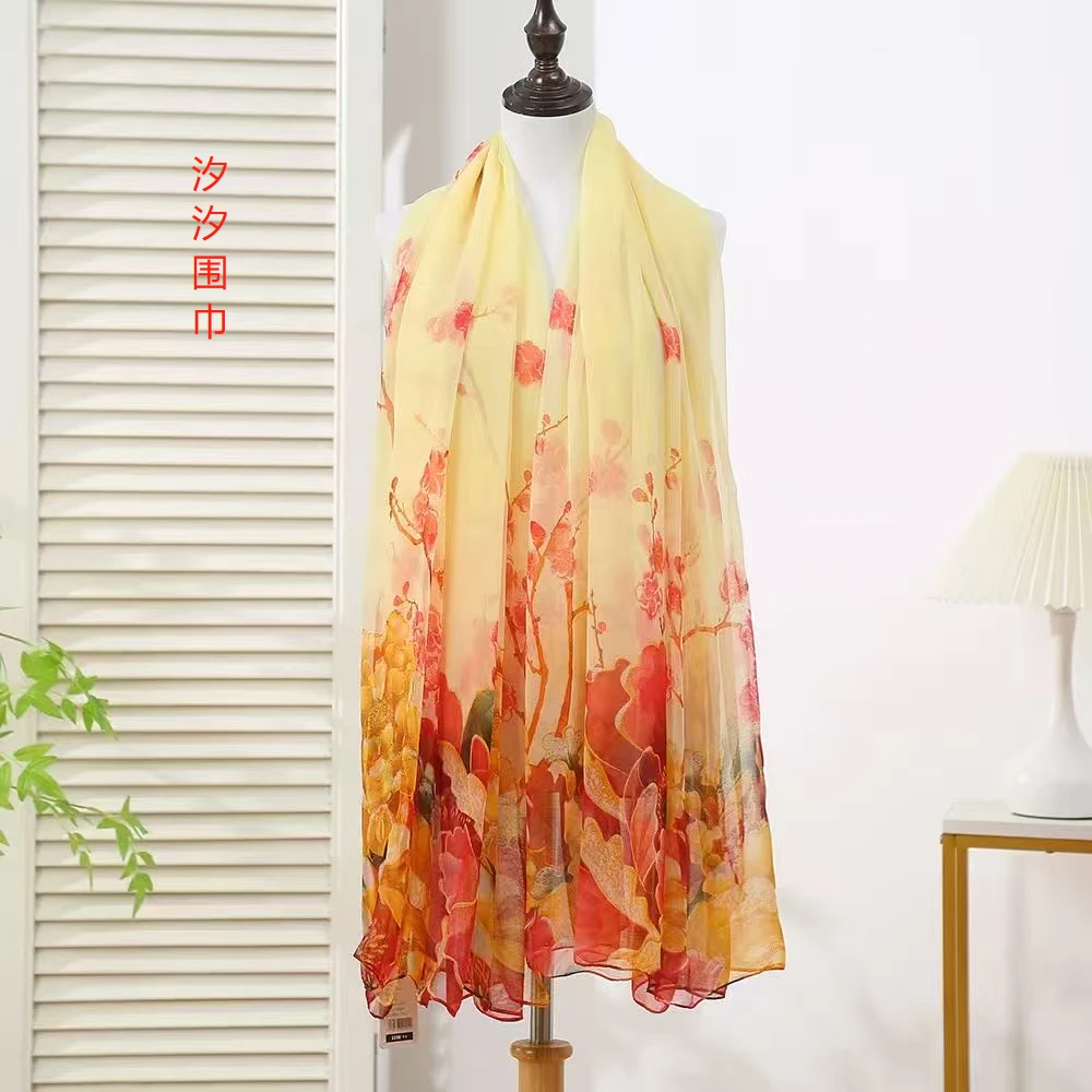 【十里花香】高端鳄鱼皱140*180大尺寸四季气质百搭丝巾围巾