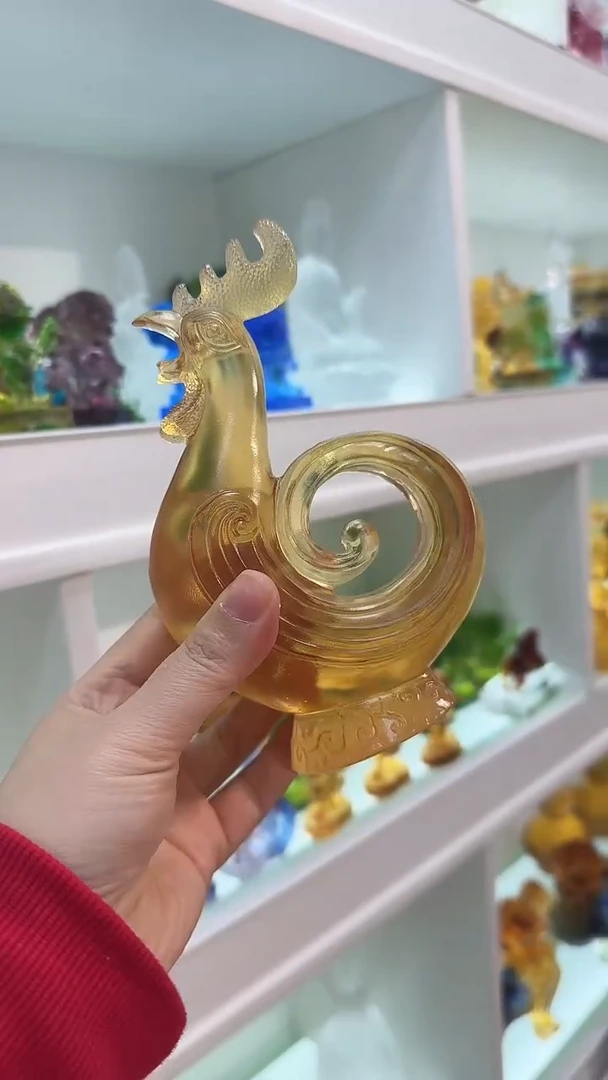 手工艺品琉璃鸡摆件