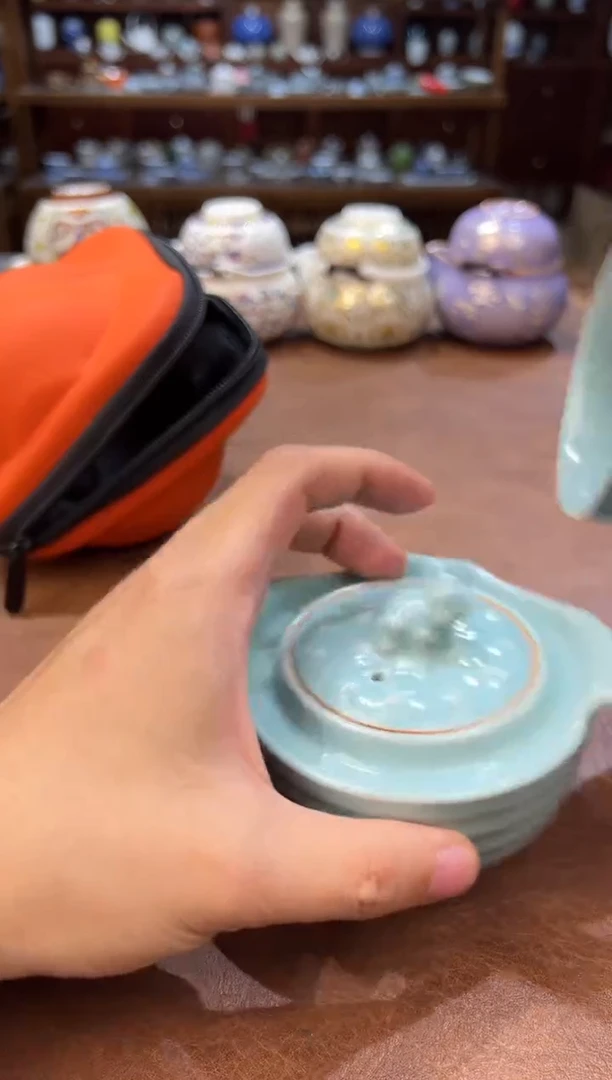 真的很便宜超好看会开片的旅行茶具