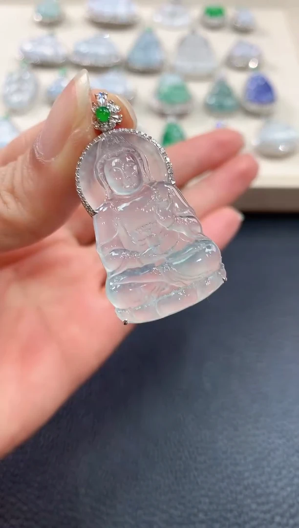 【闪购商品】翡翠吊坠(不含链)18K金镶嵌b171       