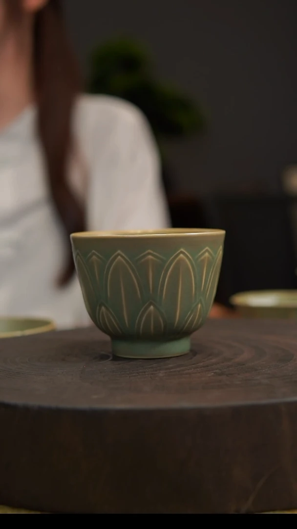 杯子莲花瓣杯 汝州原产地  原矿老釉