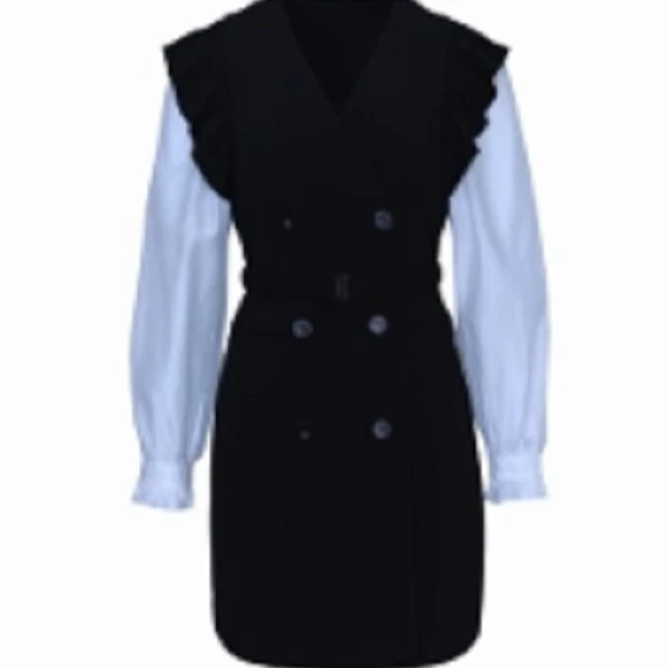 【芊芊专属】连衣裙女气质针织拼接套头中长裙