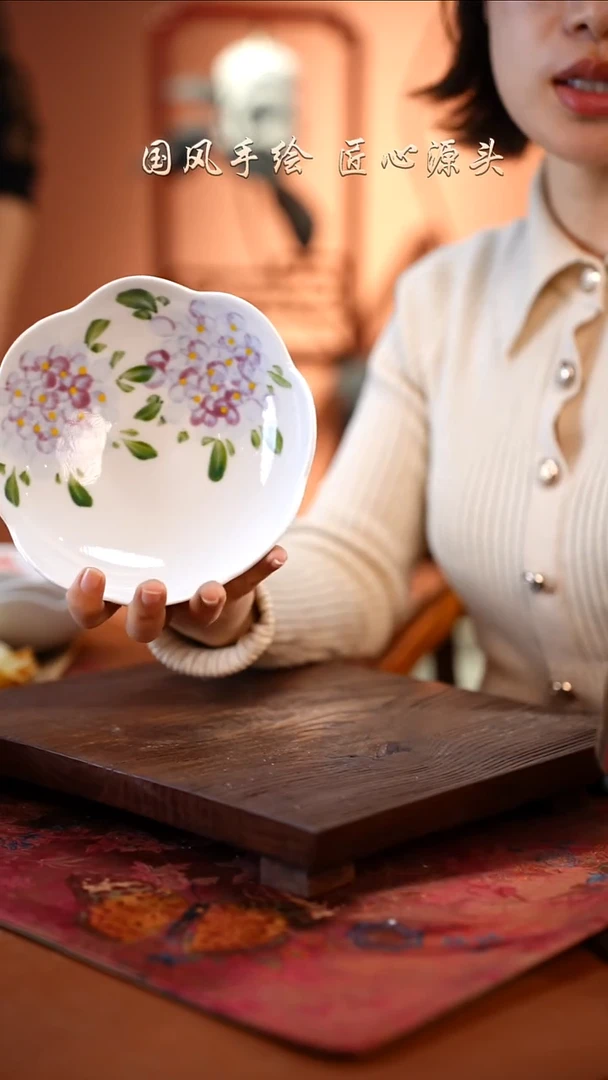 陶瓷景德镇高温釉中彩餐具（无毒无铅无镉）孤品款