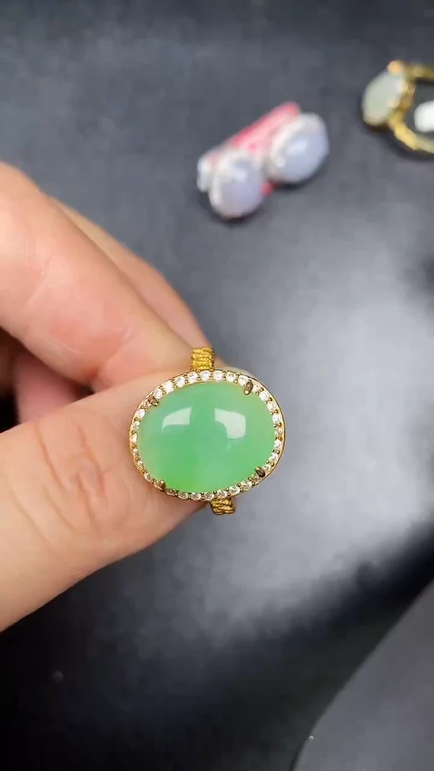 银S925镶嵌戒指翡翠3960