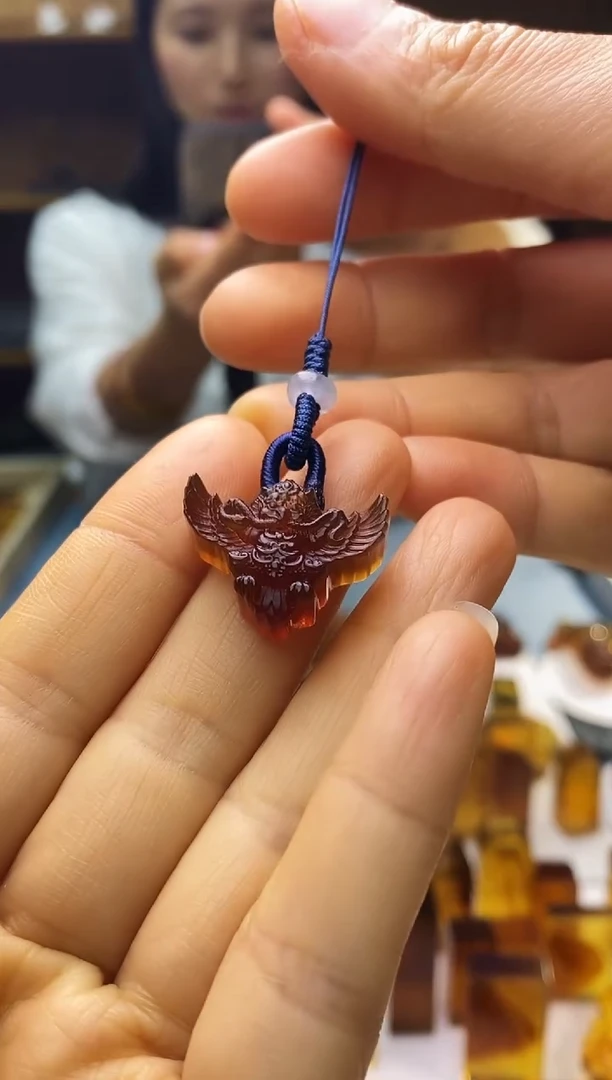 琥珀颈饰未镶嵌SN90-7（大鹏鸟）