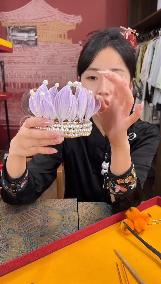 刺绣非遗绒花（发饰）