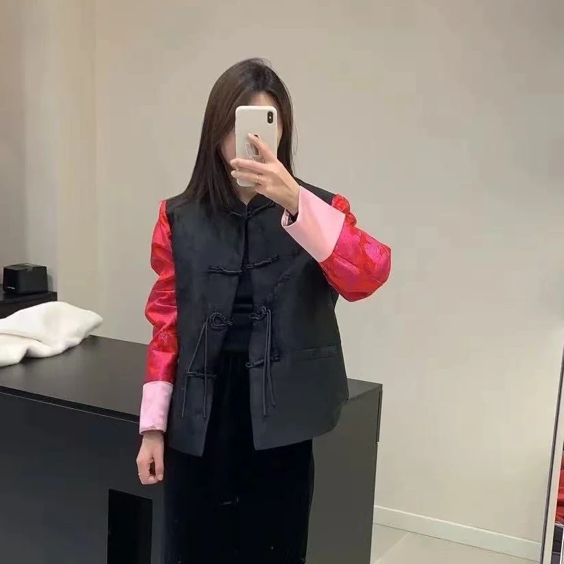 【晨浠定制】新款气质新国风盘扣外套8993