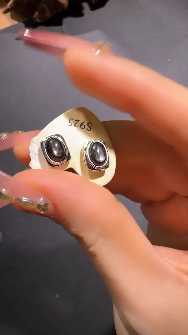 【闪购商品】辉石耳钉银S925镶嵌JY-1 金运石耳钉