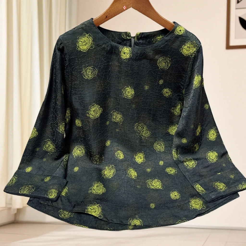 525【巧姐专属】新款高定时尚百搭气质长袖减龄上衣