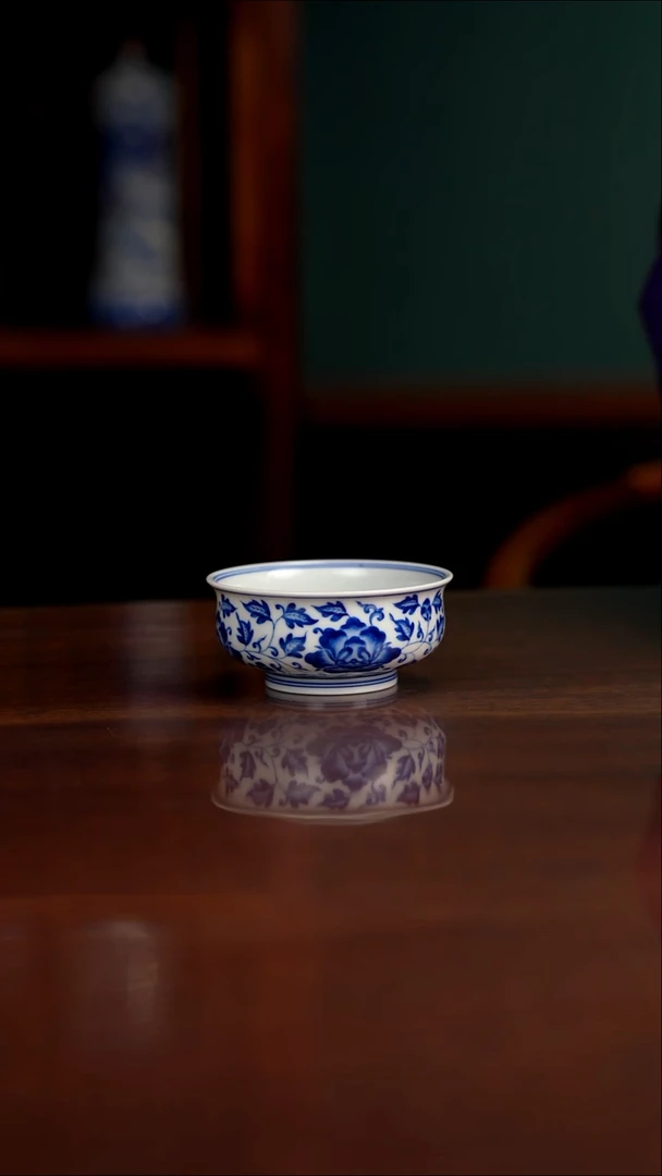 晓月柴窑 缠枝牡丹