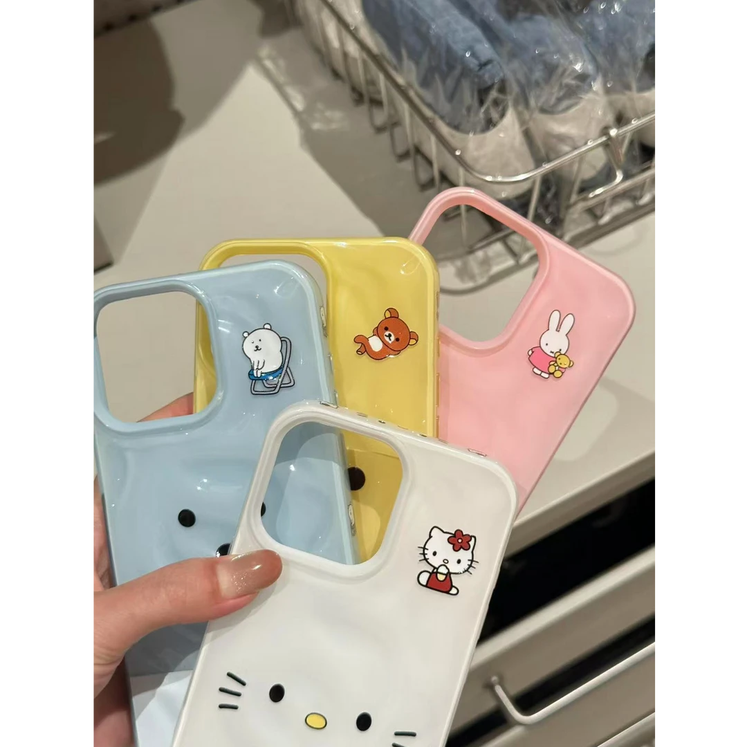 卡通表情陨石纹适用苹果16Pro手机壳iPhone15/14/13新款12/11全包