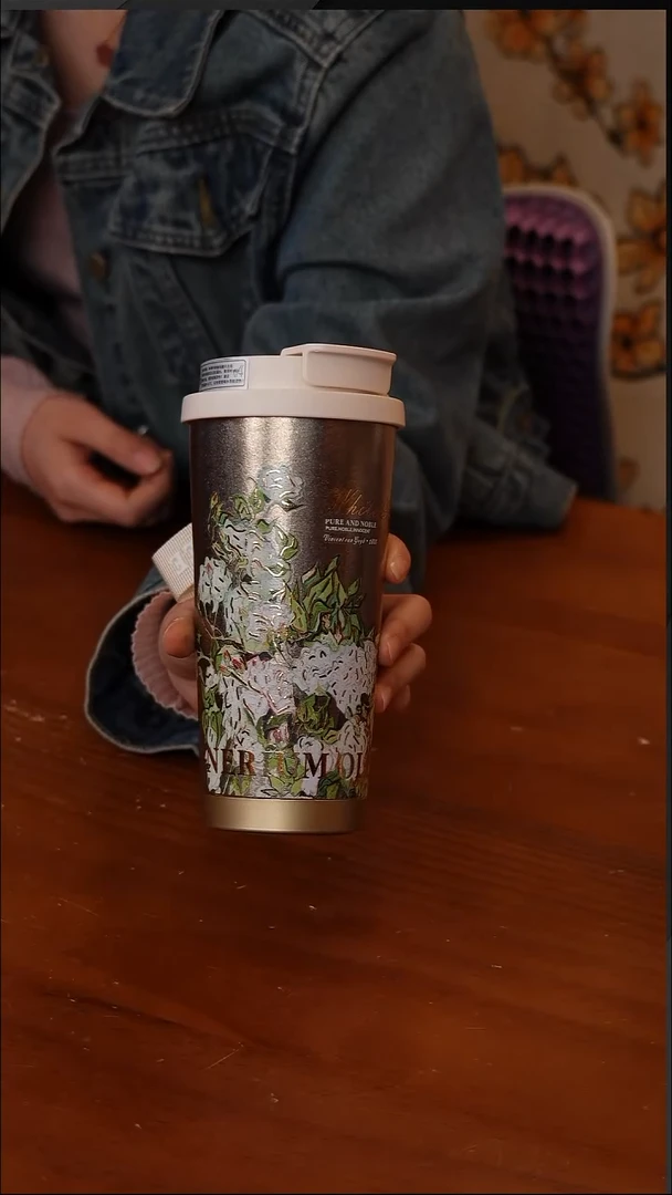 陶151-梵高系列纯钛咖啡杯520ml-白玫瑰