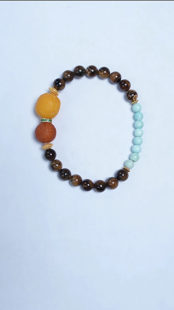 手链琥珀未镶嵌缅珀海漂籽手串