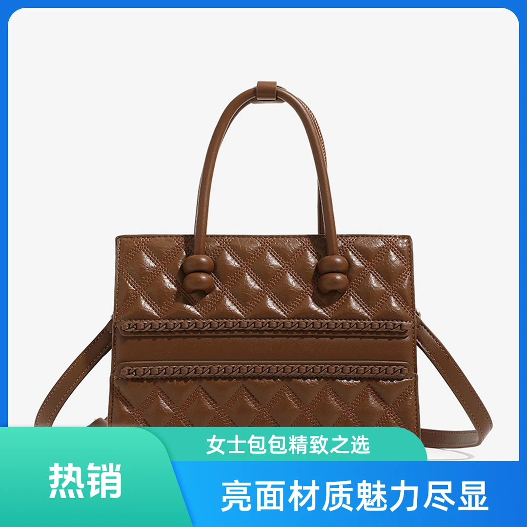 单肩方形外出手拎通勤时尚休闲真皮百搭上班专用包便携包包女款