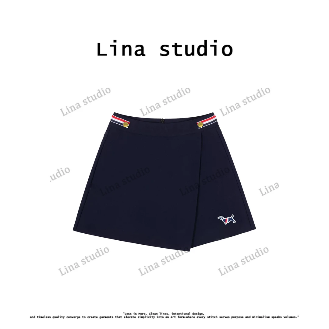 Lina studio "小狗‘’显瘦气质高腰侧拉链裙裤
