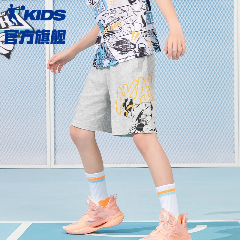 中国乔丹儿童针织五分裤薄款夏季中大童童装男童宽松夏装中裤潮流