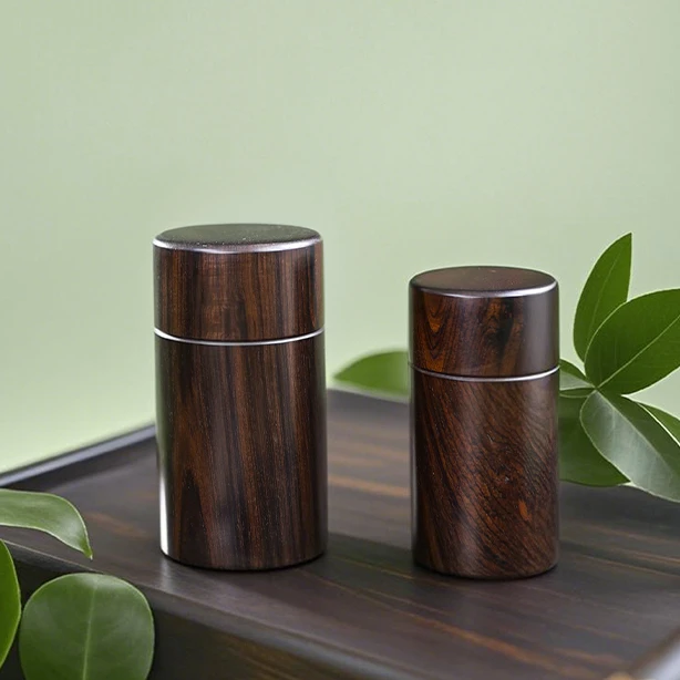 紫光檀木牙签盒家用小型牙签筒便携茶叶罐中式实木高档收纳罐药盒