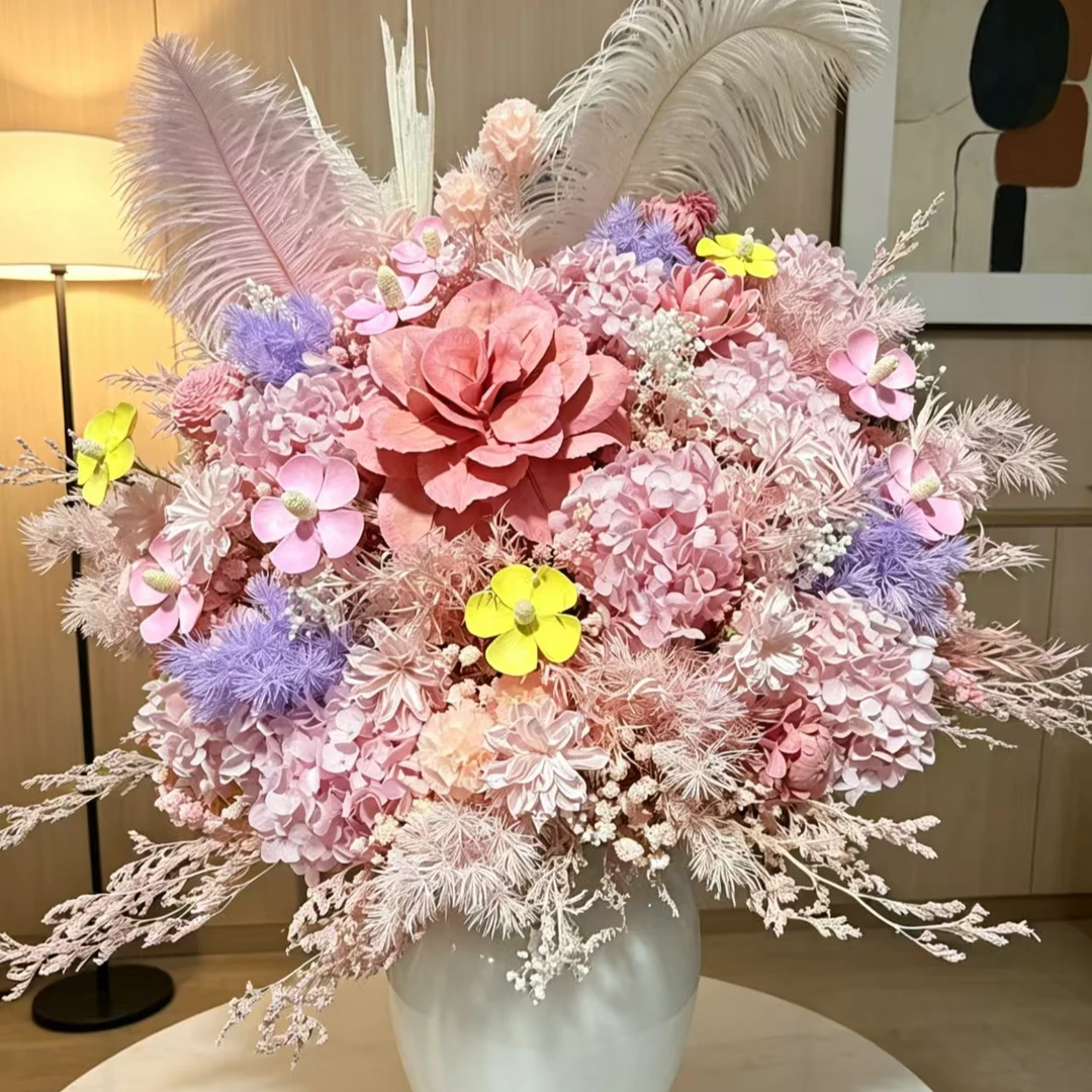 【粉黛桃香】永生花束绣球高级感小众适合家居装饰摆放不凋谢
