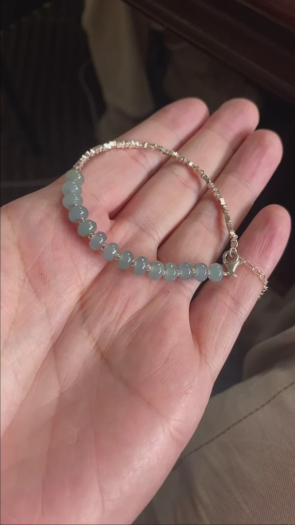【闪购商品】翡翠手链银S925镶嵌13933号