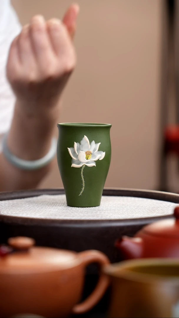 茶壶紫砂民国绿闻香杯白莲