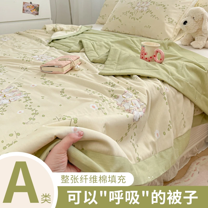 猫人夏季A类全棉纯棉夏凉被空调被可水洗被芯单人双人薄款凉被子