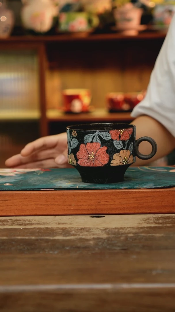 瓷片景德镇纯手工釉下彩精品茶具水杯