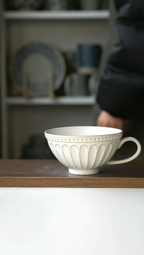 【闪购商品】陶瓷洛可可早餐杯微瑕@4-2@