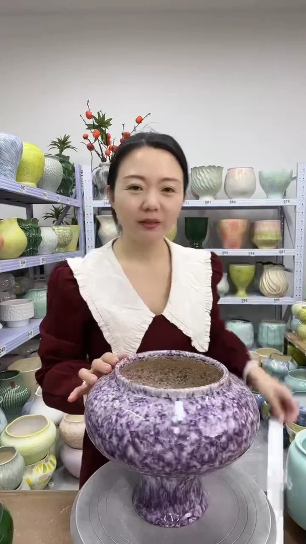 12.4陶瓷花盆直播链接高.22      口15