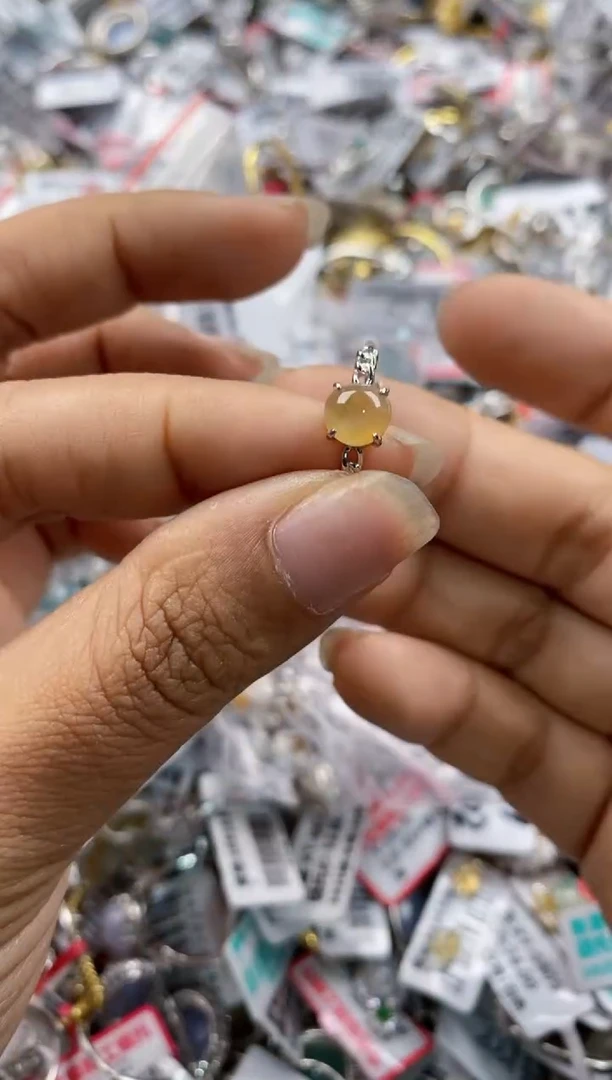 银S925镶嵌戒指翡翠999-----7
