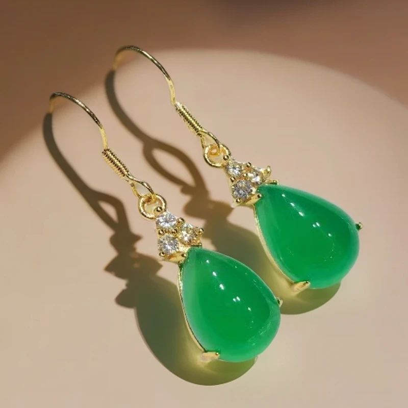 纤玺甄选  芙蓉冰翠耳坠