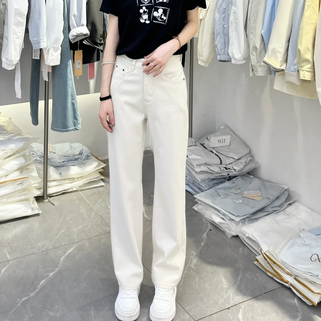 乔家女士米色窄版阔腿裤（紫标）