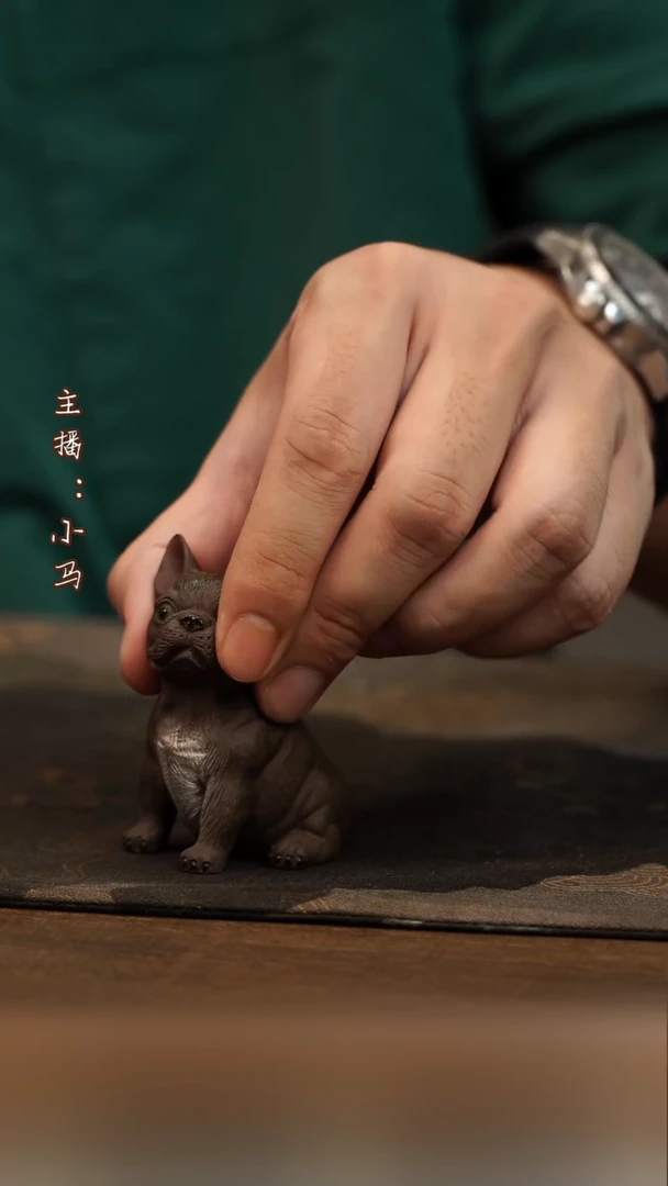 茶壶紫砂小法斗  茶宠