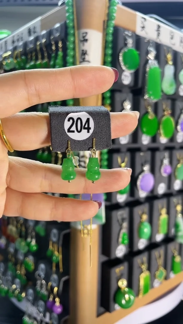 【闪购商品】翡翠耳饰银S925镶嵌204...