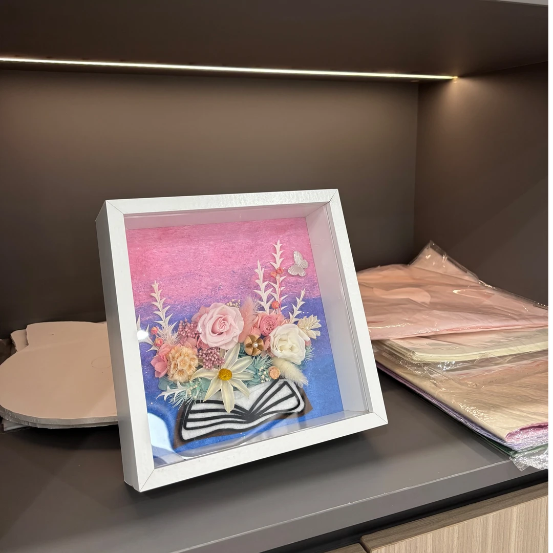 玫瑰永生花画框挂墙/桌面摆件永生花礼品教师节礼品纯手工