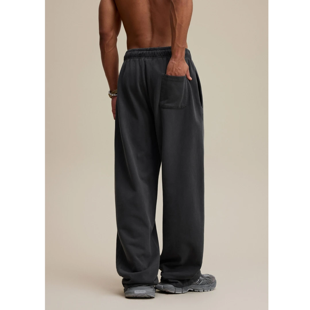 DKS 480G重磅vintage碧纹直筒长裤2025秋季美式洗水宽松休闲卫裤