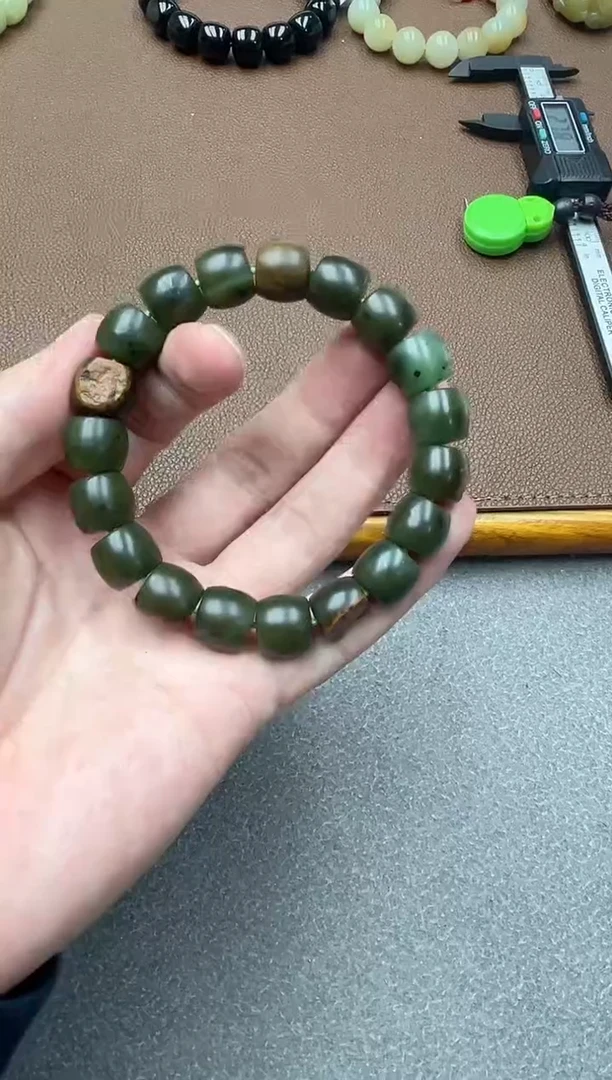 未镶嵌手串和田玉碧玉12直切