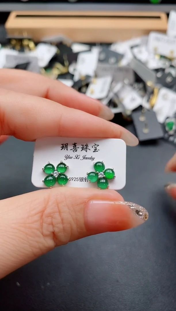 银S925镶嵌戒指翡翠1