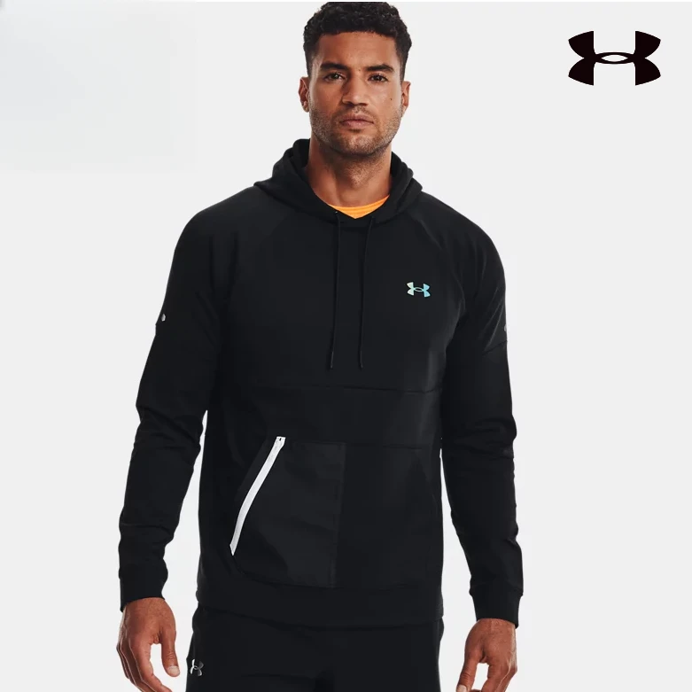 安德玛卫衣男款春季新款上衣复古帽衫学生套头衫连帽运动服男女款