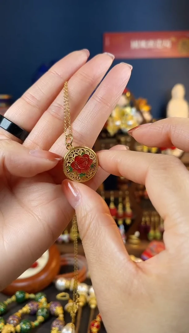 【闪购商品】154号牡丹仿花丝吊坠
