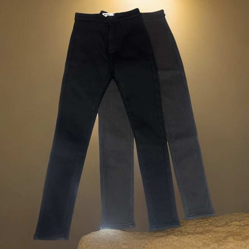 撤柜高货加绒高腰显瘦弹力小脚牛仔裤秋冬长裤YKK铜拉链