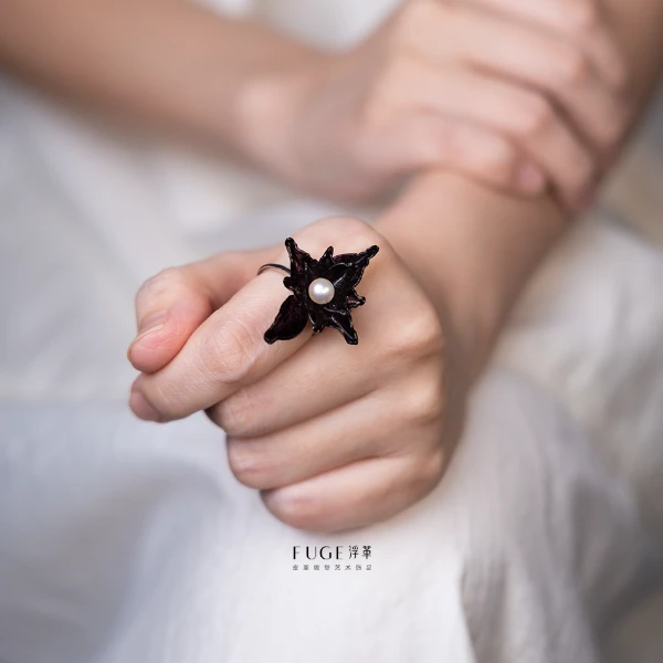 浮革 合金皮质戒指 皮雕塑守护戒指手工开口可调节指环百搭复古