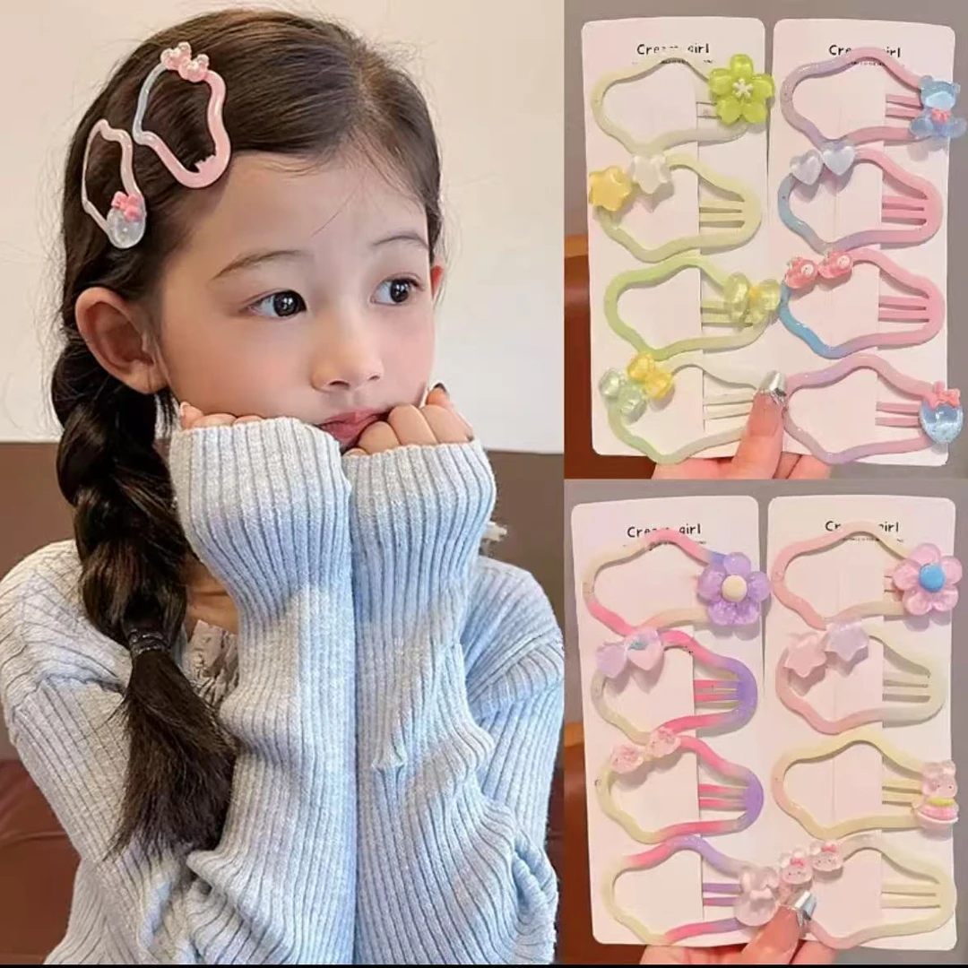 渐变色卡通云朵夹女童不伤发高颜值发卡小女孩前额碎发夹bb夹发饰