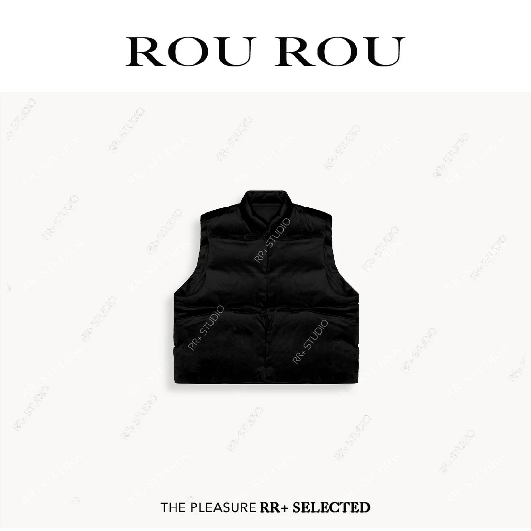 『豆公子』23113高级感丝绒无袖立领保暖棉服马夹宽松百搭无袖外套