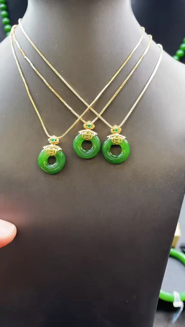 【闪购商品】和田玉吊坠银S925镶嵌多样性发一