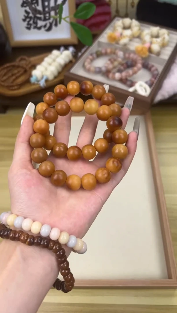 手串菩提根/象牙果卡14手工干磨苹果珠338