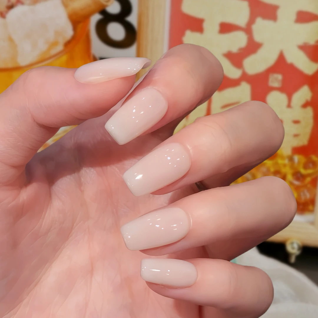 【凝乳奶冻】纯手工穿戴甲可拆卸短款秋冬简约新款纯色美甲穿戴甲片