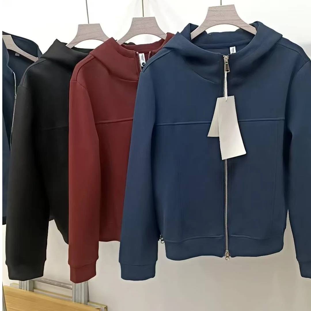 女修身短外套2025新款气质运动长袖显瘦上衣外套时尚连帽89