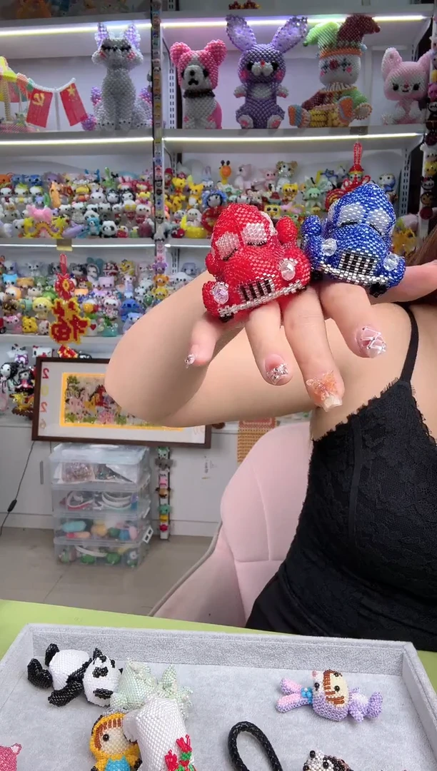 玻璃1709卡2.5古董珠法拉利材料包红色加蓝色